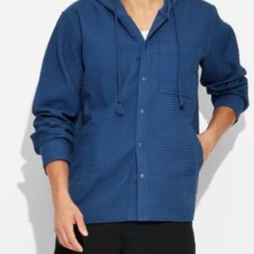 -ORIGINAL USE - Men’s Hoodie Button Up Light weight sweater jacket~ NWTS Medium